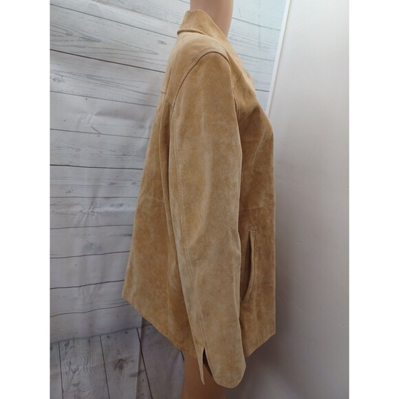 Vtg Terry Lewis Classic Luxuries Beige 100% Leather Zip Jacket L - Picture 7 of 12